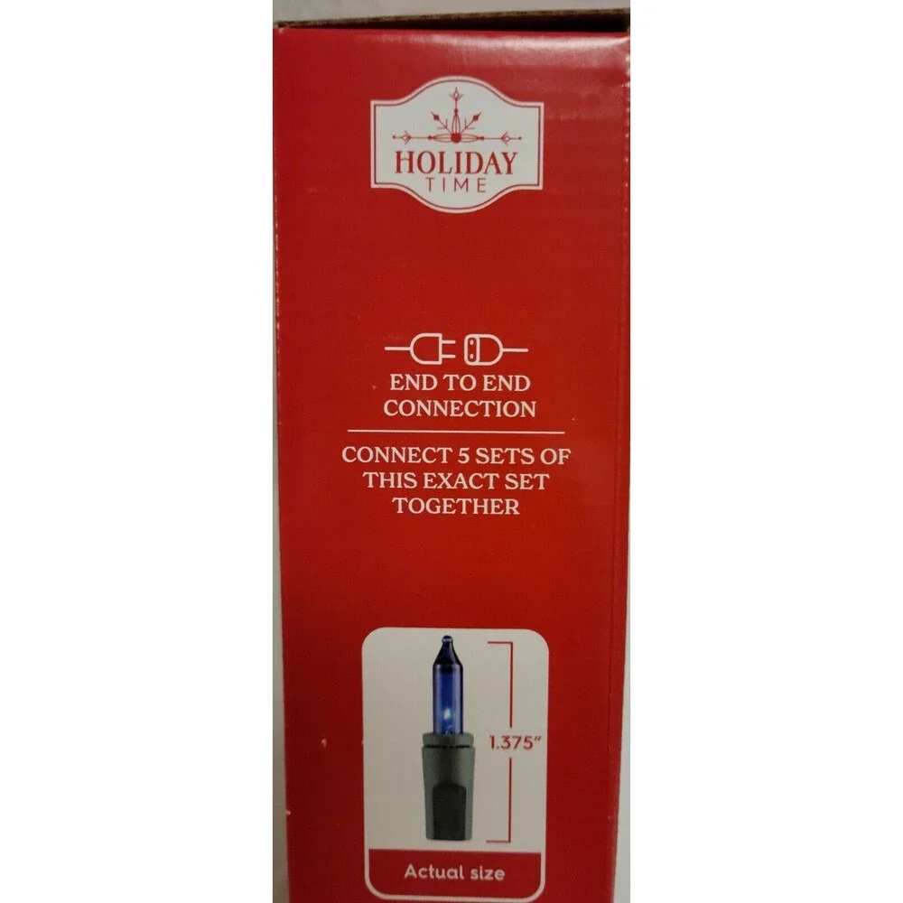 4 Box Holiday Time 100ct Mini Blue String Light 20ft Green Cord Christmas Easter